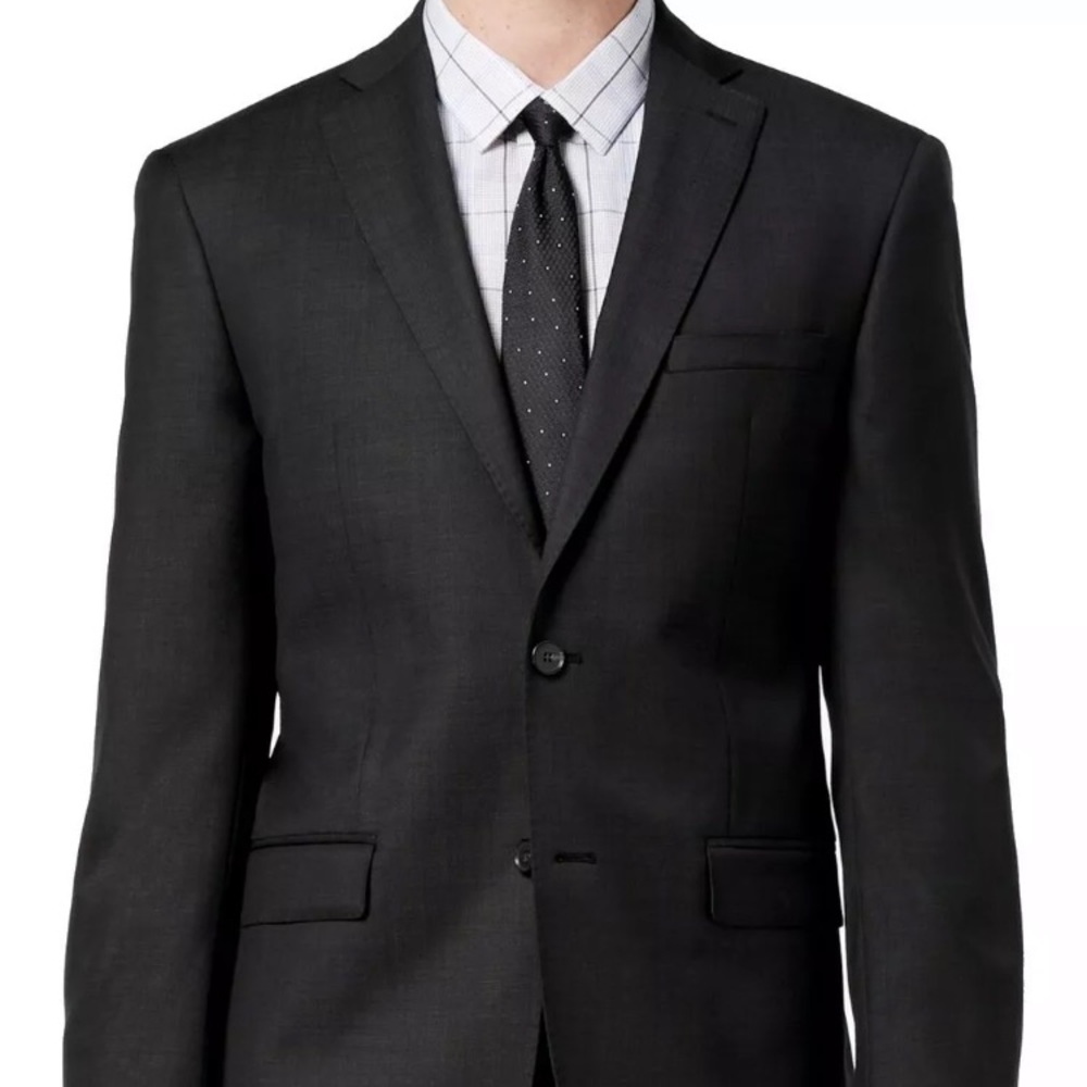 DKNY Mens Suit Jacket Black Size 40 Short Lexington Tuxedo Wool $525